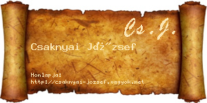 Csaknyai József névjegykártya