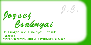 jozsef csaknyai business card