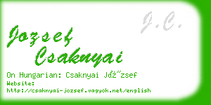 jozsef csaknyai business card